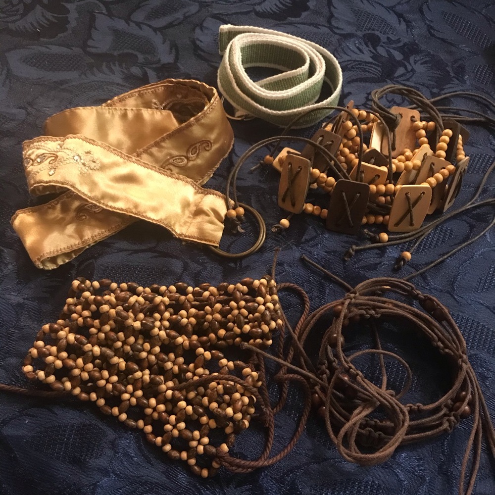 Unique Vintage & Bohemian Fashion Belt Bundle X 5